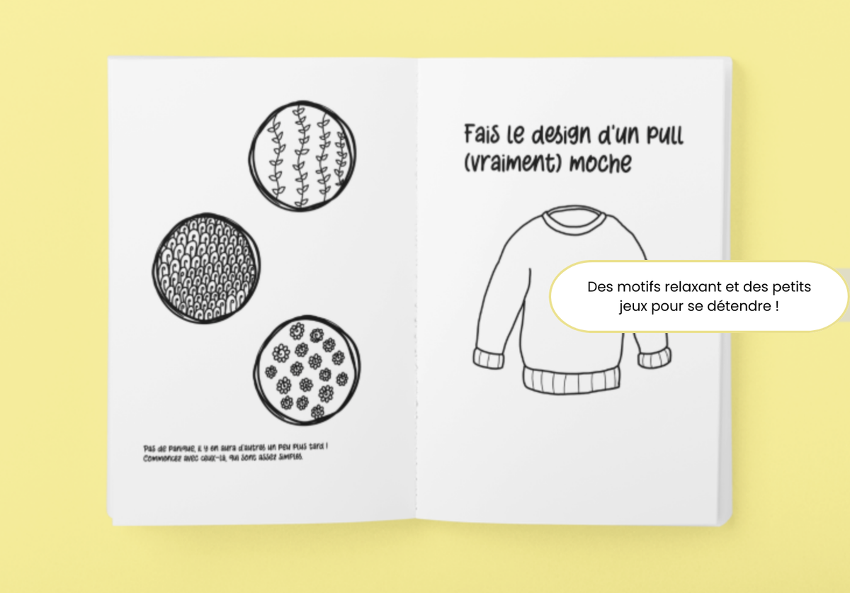 Page intérieure du journal de dessins relaxant pour adultes