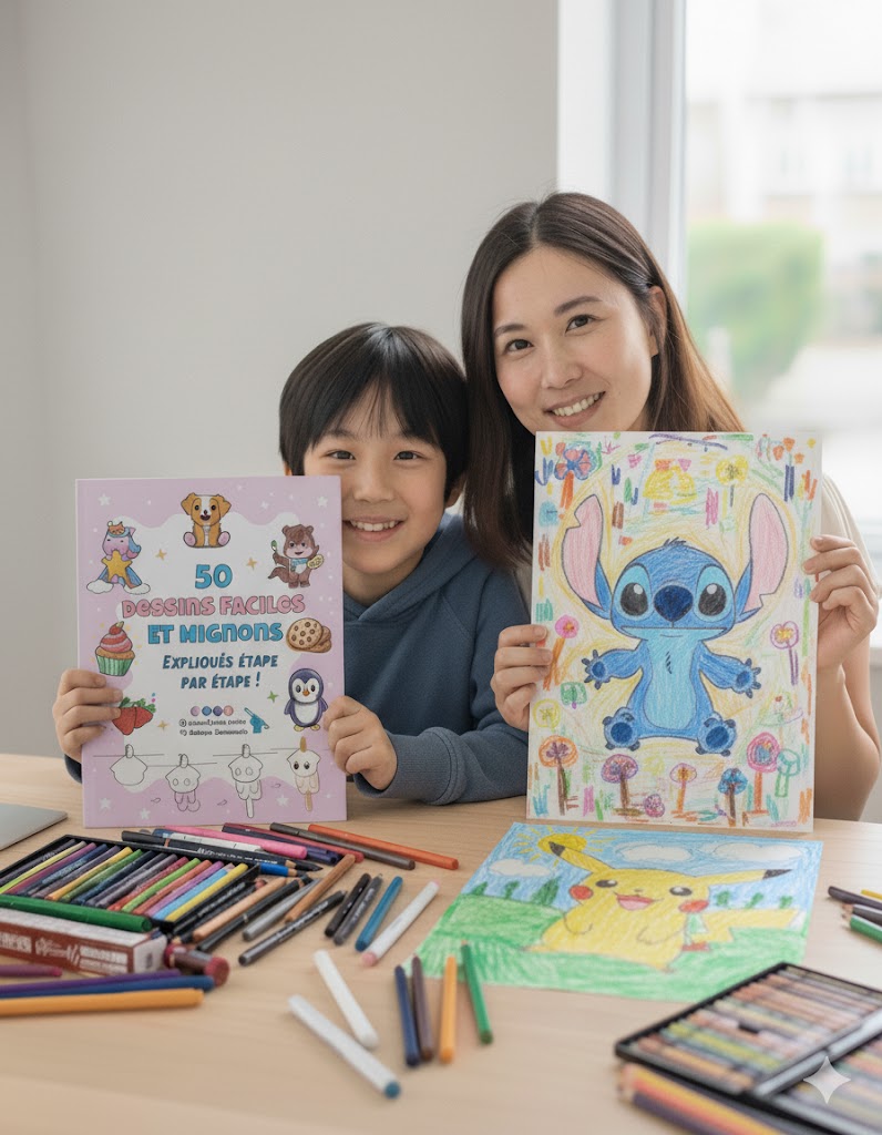 Couverture du livre 50 Dessins Faciles et Mignons pour enfants dès 10 ans